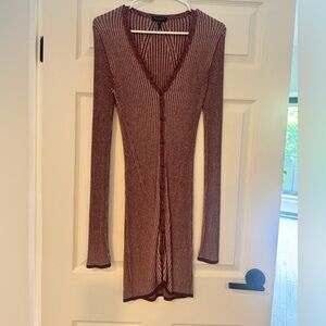 Rag & Bone Burgundy and White Knit Sweater